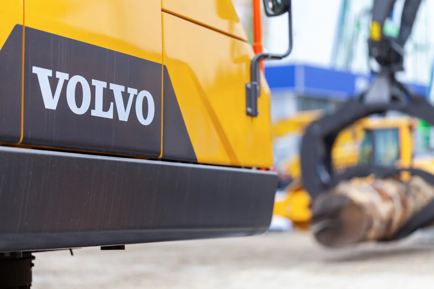 Volvo excavator work on construction site