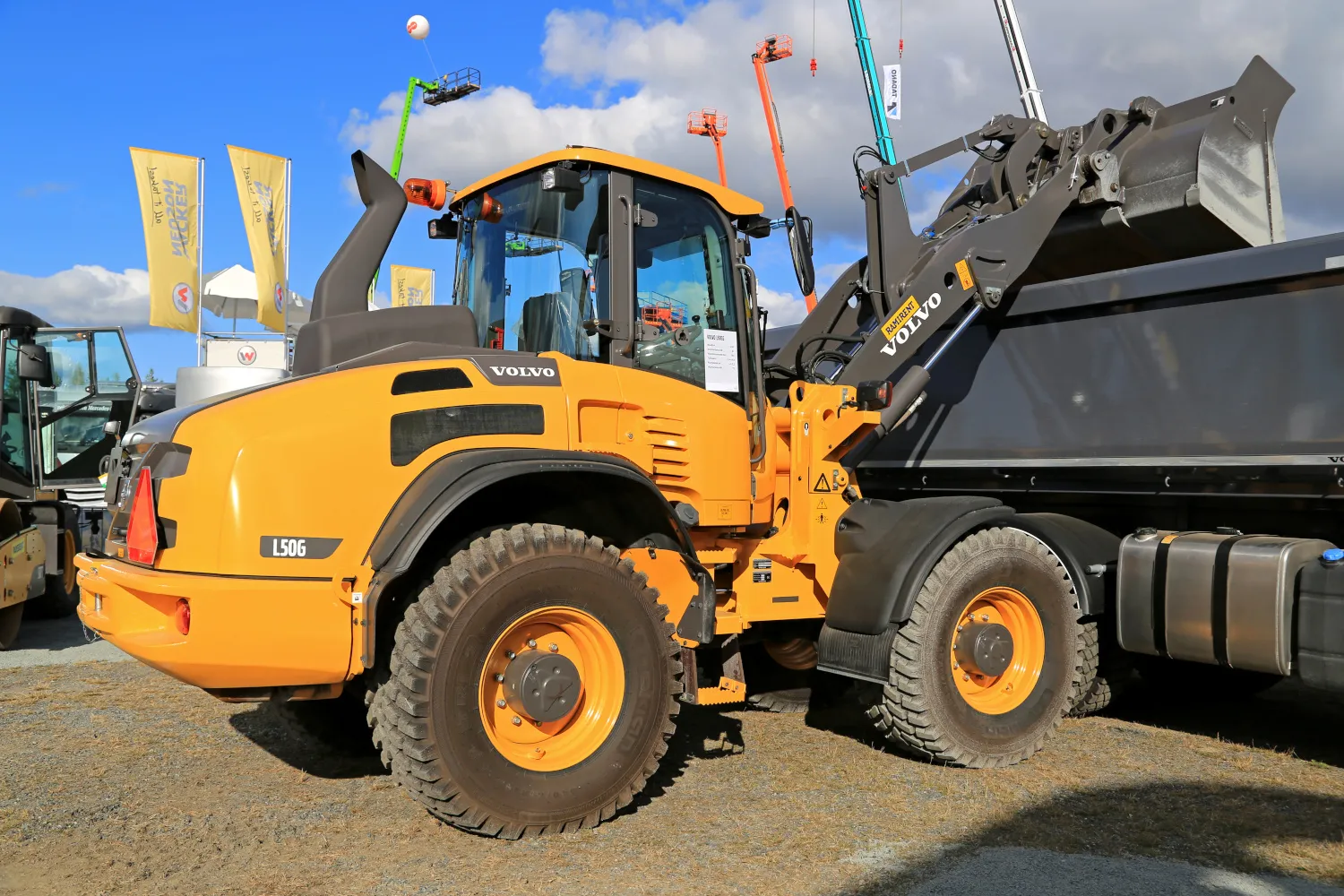 Volvo L50G Wheel Loader at Work Loading Trailer 